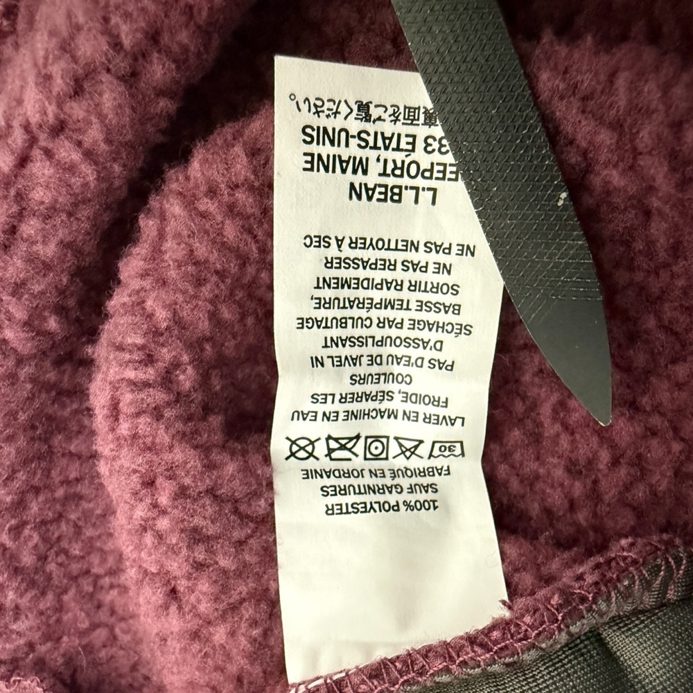 LL Bean Women’s Jacket Sweater Fleece Full-Zip XSmall Mauve Maroon Zip Pockets - Picture 2 of 9